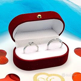 Coppia fedine argento 925 regolabili fidanzamento