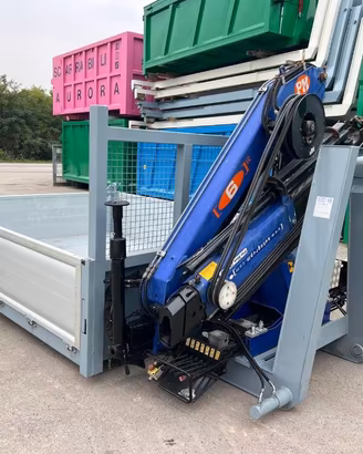 CONTAINER SCARRABILE NUOVO A PIANALE CON GRU