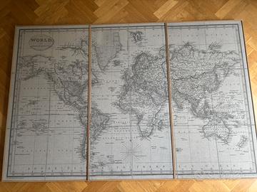 Mappa da parete con riproduzione di planisfero ant