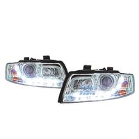 FARI PER AUDI A4 B6 00-04 LUCE DIURNA A LED FONDO 