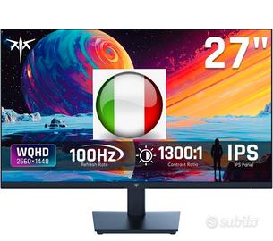 KTC Monitor 27 Pollici, QHD 100Hz  Schermo