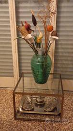 tavolino di design cristallo e ottone