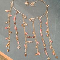 orecchini ear cuff vetro,cristalli, acciaio 