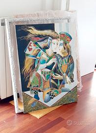 QUADRO "AMANTI" olio e acrilico con smalti