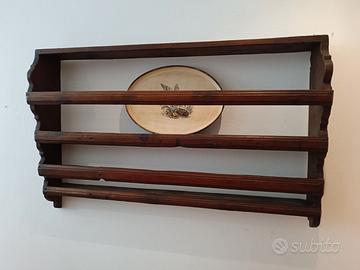 Piattaia rustica in legno massello - Da restaurare