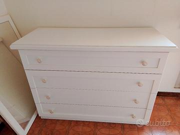 Cassettiera 4 cassetti bianca