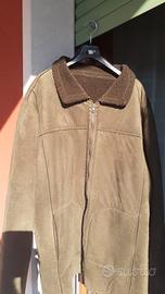 Giaccone verde vellutato con imbottitura