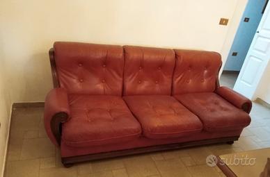 Divano letto in pelle vintage