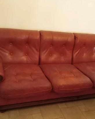 Divano letto in pelle vintage