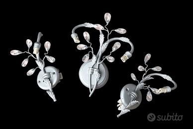 Applique da parete con foglie in vetro 