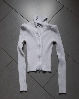 Maglia Subdued bianca zip collo alto