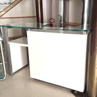 Cassa Negozio Consolle design vetro acciaio legno