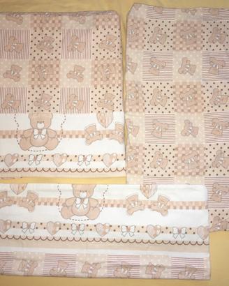 Set lenzuola flanella lettino culla - unisex