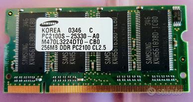 RAM SODIMM 256MB / 4GB per PC portatili