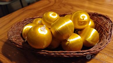 Palline Natale in filo giallo