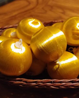 Palline Natale in filo giallo