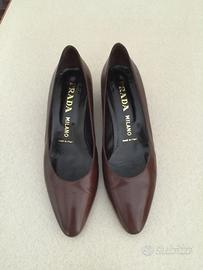 Scarpe n. 40 décolleté Prada marrone scuro