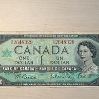 Banconota vera 1 dollaro canadese ediz. limitata