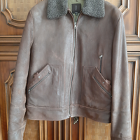 Giubbotto in pelle marrone da uomo tg. 46
