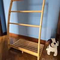 Portasciugamani/ind da terra in Bamboo con ripiano