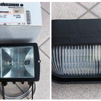 faro alogeno e plafoniera da esterno 