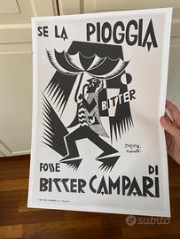 Poster bitter Campari la pioggia Depero futurismo