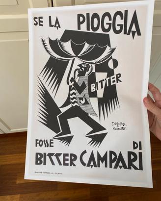 Poster bitter Campari la pioggia Depero futurismo