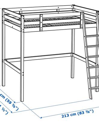 Letto a soppalco USATO IKEA STORÅ 140×200 – Bianco