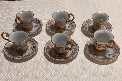 Set di 6 tazzine da caffe’ in porcellana Saxe