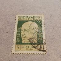 francobollo 1920 FIUME 5 Centesimi  D'Annunzio