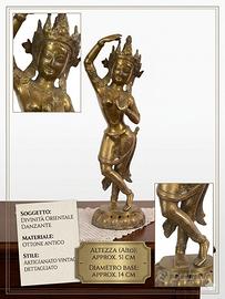 Statua orientale in ottone