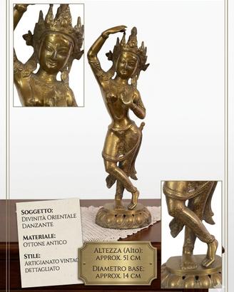 Statua orientale in ottone
