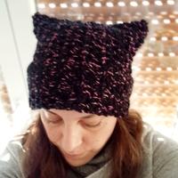 Cappello "Gatto nero" lana handmade