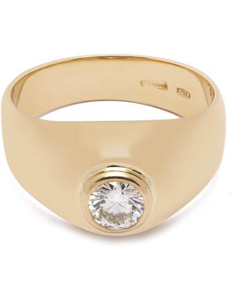 Anello uomo in oro giallo con diamante 0,45ct