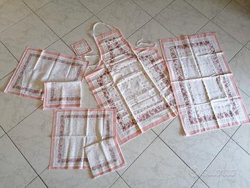 set da cucina in puro cotone 