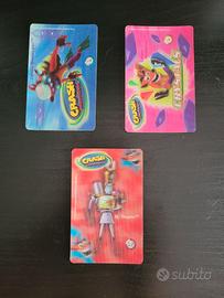 Lotto 3 card lenticolari Crash bandicoot Mr. day