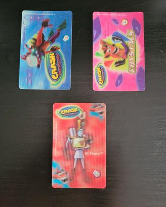 Lotto 3 card lenticolari Crash bandicoot Mr. day