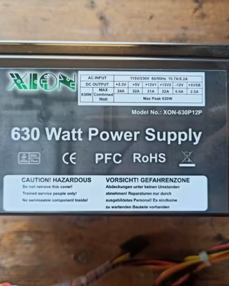 Alimentatore XION XON‑630P12P – 630W