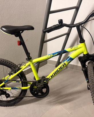 Bicicletta MTB Rockrider ST 500 gialla 20pollici