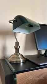 Lampada da tavolo verde vintage