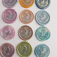 set 12 sigilli in cera adesivi auguri di pasqua 