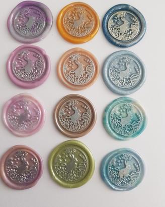 set 12 sigilli in cera adesivi auguri di pasqua 