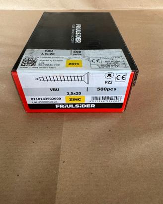 500 viti Friulsider VBU TPS Zincata gialla 3,5x20