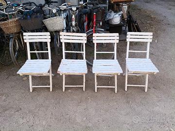 Lotto 4 Sedie Vintage Chiudibili