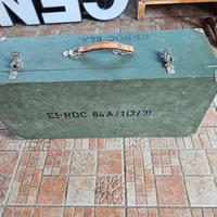 MILITARIA CASSA IN LEGNO ACCESSORI RADIO ANTENNA