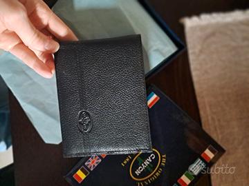 portafoglio vera pelle nero