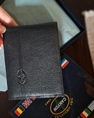 portafoglio vera pelle nero