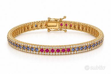 Bracciale raimbow zaffiri e diamanti