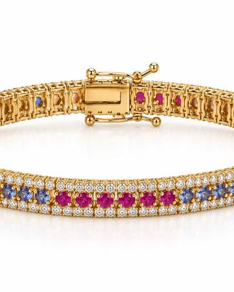 Bracciale raimbow zaffiri e diamanti