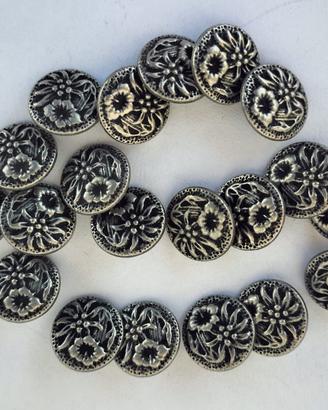 20 bottoni in metallo stella alpina